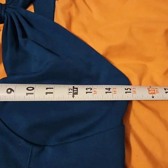 Vixen by Micheline Pitt Teal Goldern Era Dress. - Picture 9 of 15